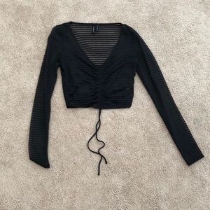 Urban Outfitters sheer striped crop top